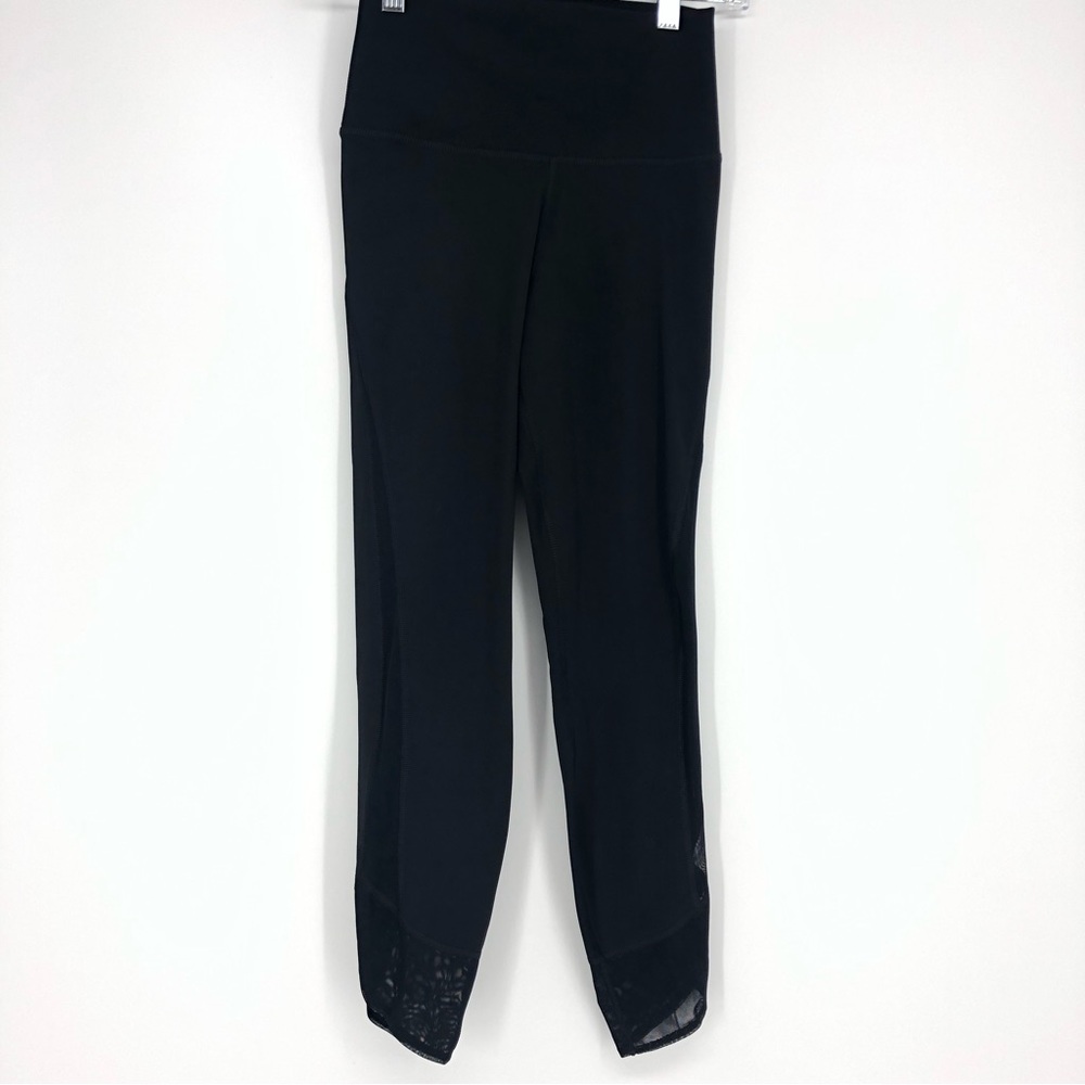 Nike Black Yoga 7/8 Mesh Ankle Leggings Tights Size Small Gym Athletic